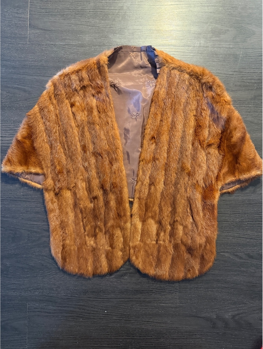 Vintage 50s Honey Mink Real Fur Stole Capelet Wrap